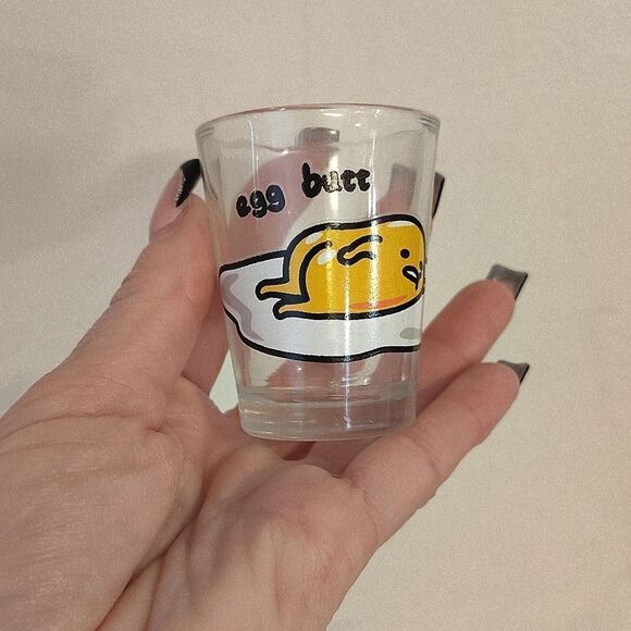 Sanrio Hello Kitty Guadetama Lazy Egg Mini Shot Glasses Set Of 3 - Picture 2 of 10